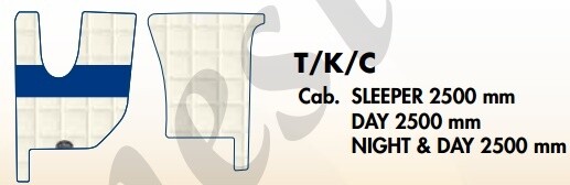 Tappeti Explorer su misura per Renault T/K/C Cab. Sleeper 2500 mm, Day 2500 mm, Night&Day 2500 mm