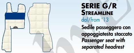 Tappeti Explorer su misura per Scania Serie G/R Streamline dal 2013 con sedile passeggero con appoggiatesta staccato