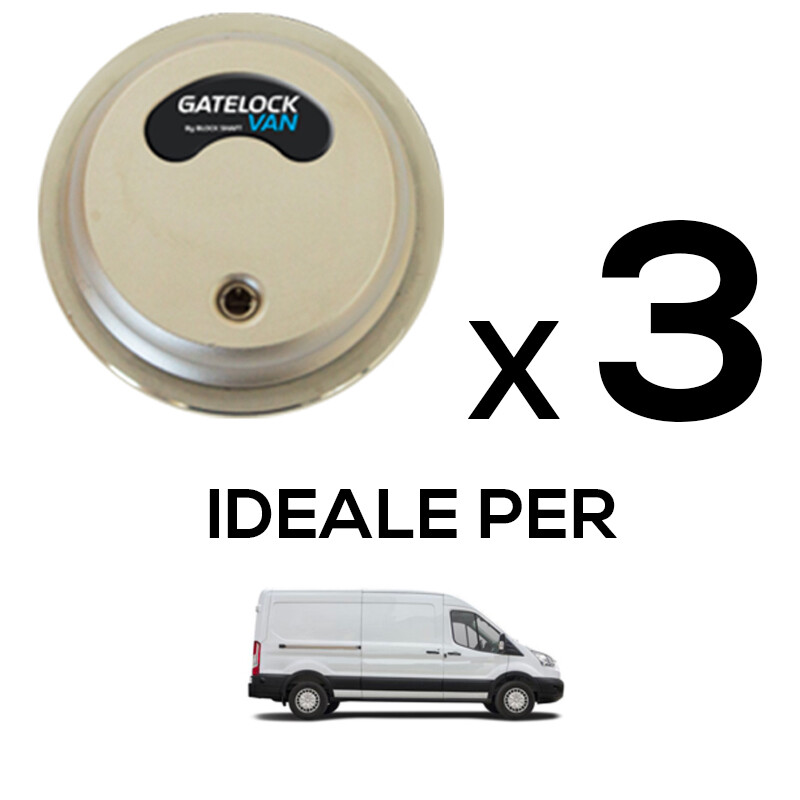 Kit 3 lucchetti Gatelock Van GVS serie P per Fiat Ducato, Peugeot Boxer e Citroen Jumper dal 2006 al 2020