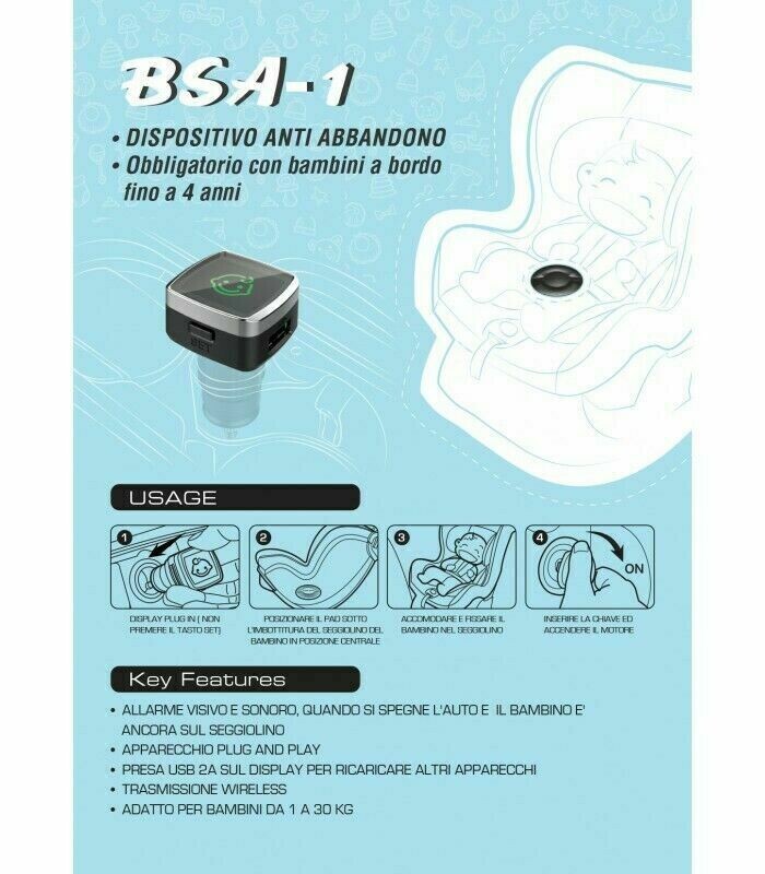 Dispositivo antiabbandono Steelmate BSA-1