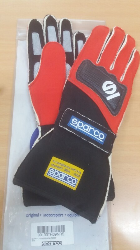 Guanti racing Sparco Thunder nero rosso taglia 9