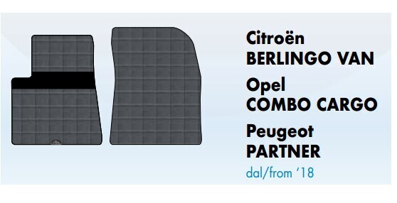 Tappeti su misura in PVC plastificato per Citroen Berlingo , Peugeot Partner ,opel combo cargo dal 2018