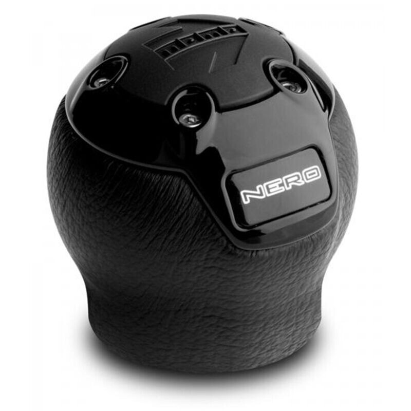 Pomello Momo NERO in pelle nera Top grain e lucido