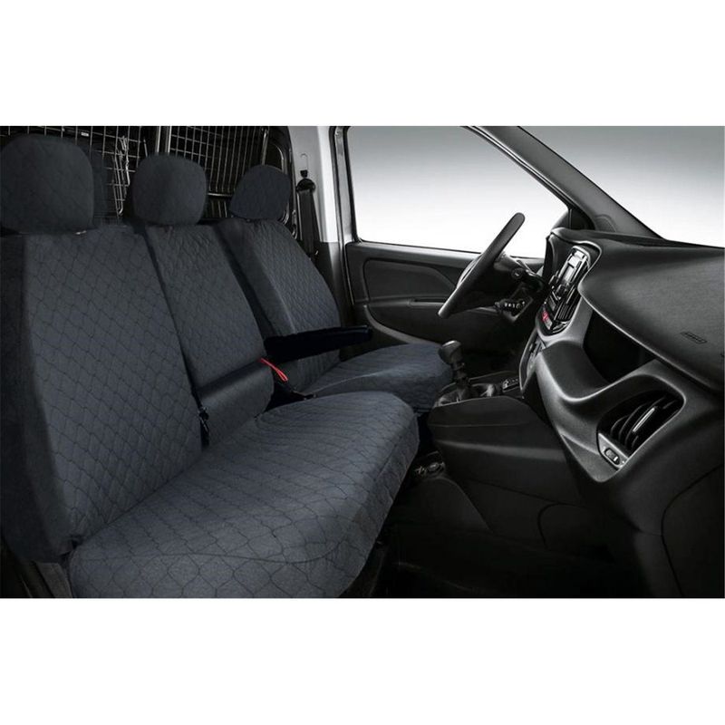 Coprisedili 3 posti per Fiat Doblo dal 2015 al 2022 cotone trapuntato grigio