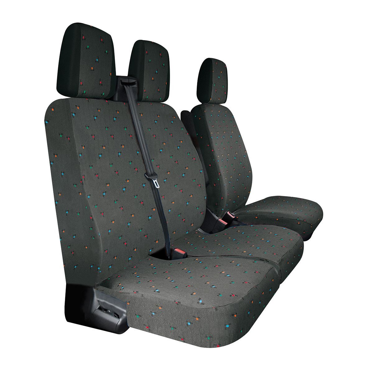 Coprisedili per Ford Transit Custom  dal 2024 con panchina senza tavolino grigio