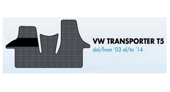 Tappeti su misura in PVC plastificato per Volkswagen T5 dal 2003 al 2014 Tappeti su misura in PVC plastificato per Volkswagen T5 dal 2003 al 2014