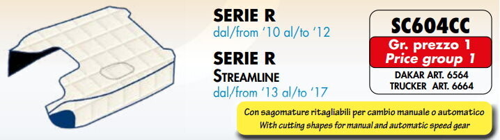 Copricofano Trucker su misura per Scania Serie R dal 2010 al 2012 e Serie R Streamline dal 2013 al 2017