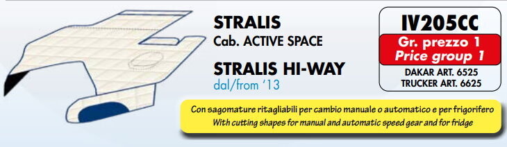 Copricofano Trucker su misura per Iveco Stralis Cab. Active space e Iveco Stralis HI-Way dal 2013 Copricofano Trucker su misura per Iveco Stralis Cab. Active space e Iveco Stralis HI-Way dal 2013