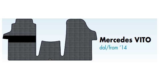 Tappeti su misura in PVC plastificato per Mercedes Vito dal 2014 Tappeti su misura in PVC plastificato per Mercedes Vito dal 2014
