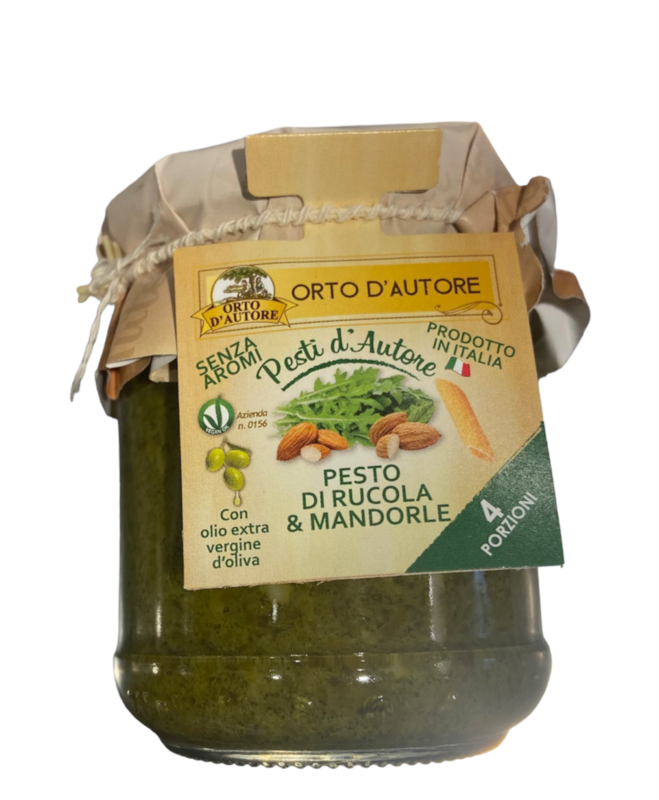 Pesto Artigianale Rucola e Mandorle Orto D&#39;Autore