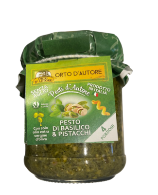Pesto Artigianale Basilico e Pistacchi Orto D'Autore