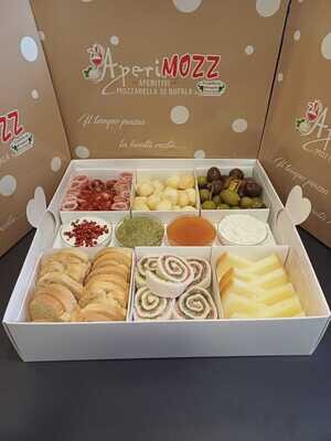 AperiMozz Scatola Delizia Gourmet (Mix irresistibile di Salumi, Formaggi e Creme di alta qualità)