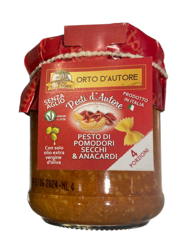 Pesto Artigianale Pomodori Secchi e Anacardi Orto D'Autore