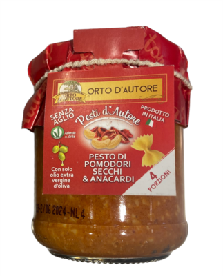 Pesto Artigianale Pomodori Secchi e Anacardi Orto D'Autore