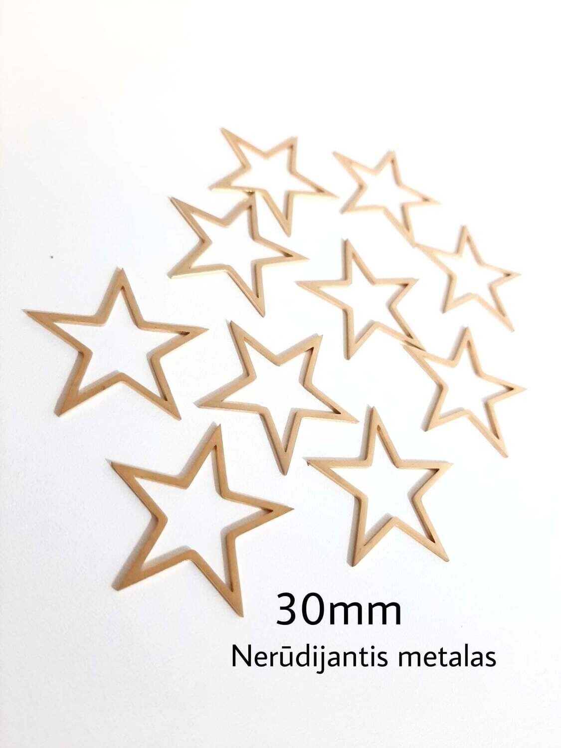 Nerūdijančio plieno pakabukas, aukso spalvos 30mm, 1 vnt