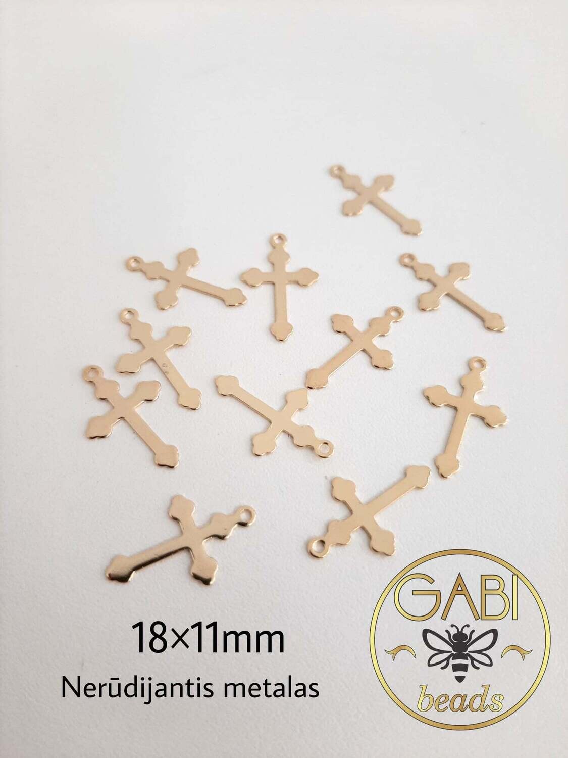 Nerūdijančio plieno pakabukas, aukso spalvos, 18x11mm, 1 vnt