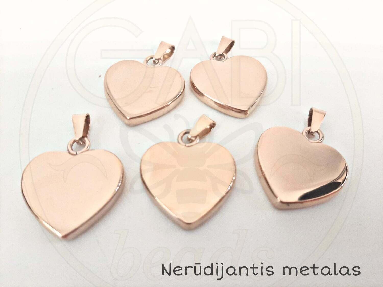 Nerūdijančio plieno pakabukas, Rose gold spalvos, 33x22mm , 1 vnt