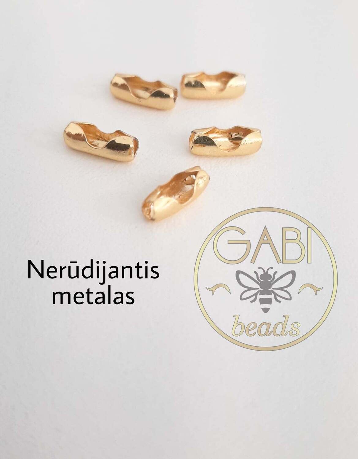 Nerūdijančio plieno sujungimai, aukso spalvos, 5×2mm, 7vnt