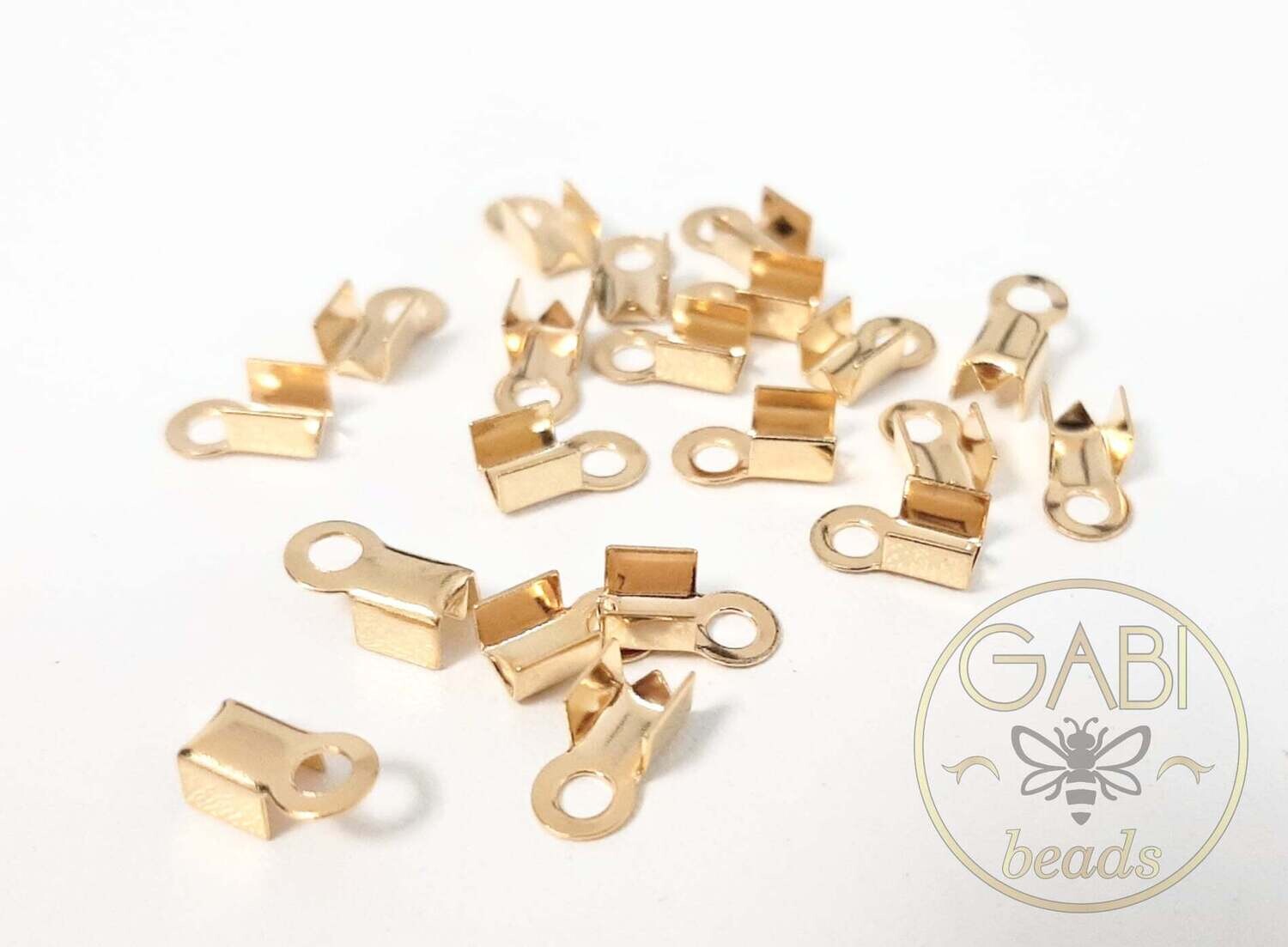 Nerūdijančio metalo užbaigimo detalės, aukso spalvos, 8x4mm, 6vnt