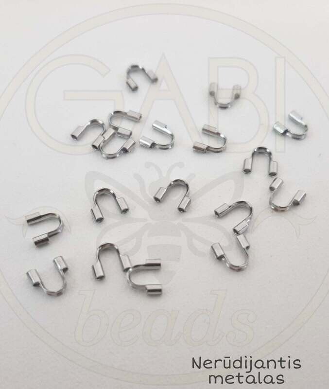 Nerūdijančio metalo pasagėlės, plieno spalvos, 4,5x4mm, 6vnt