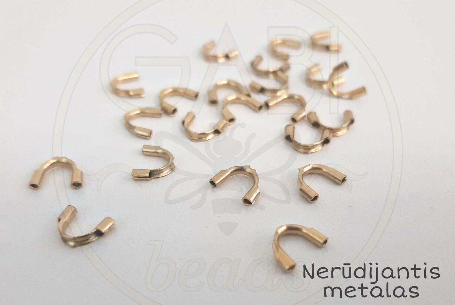 Nerūdijančio metalo pasagėlės, aukso spalvos, 4,5x4mm, 4vnt