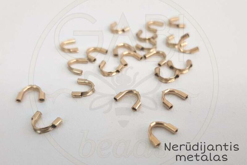 Nerūdijančio metalo pasagėlės, aukso spalvos, 4,5x4mm, 4vnt