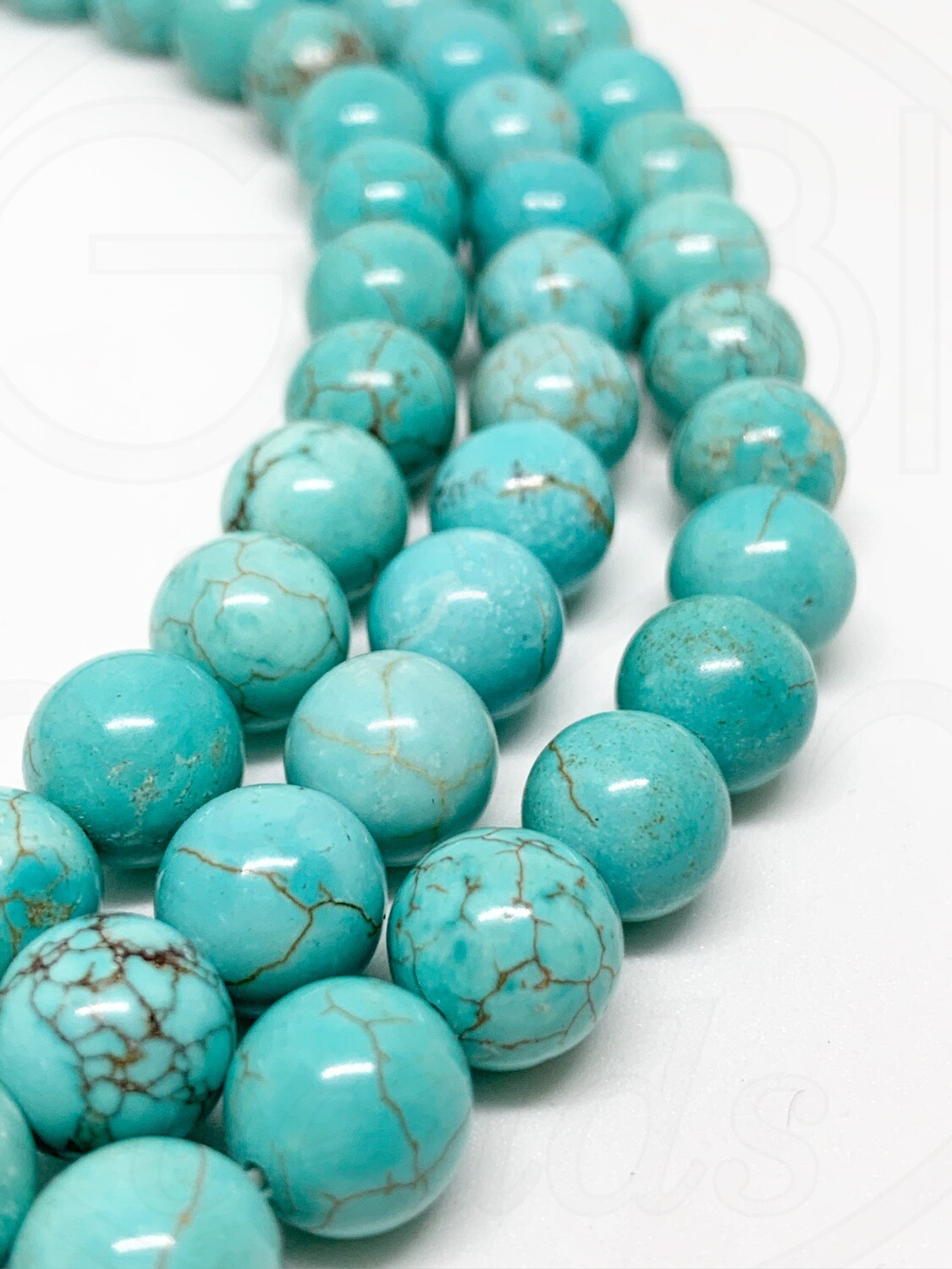 Turkis, 8mm, melsvos spalvos, 37cm juosta