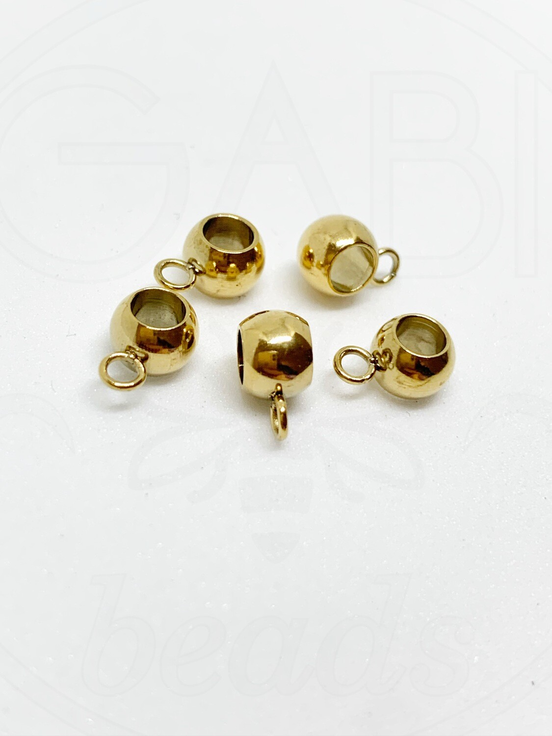 Nerūdijančio plieno intarpai, aukso spalvos, 5x9x6mm, 4vnt