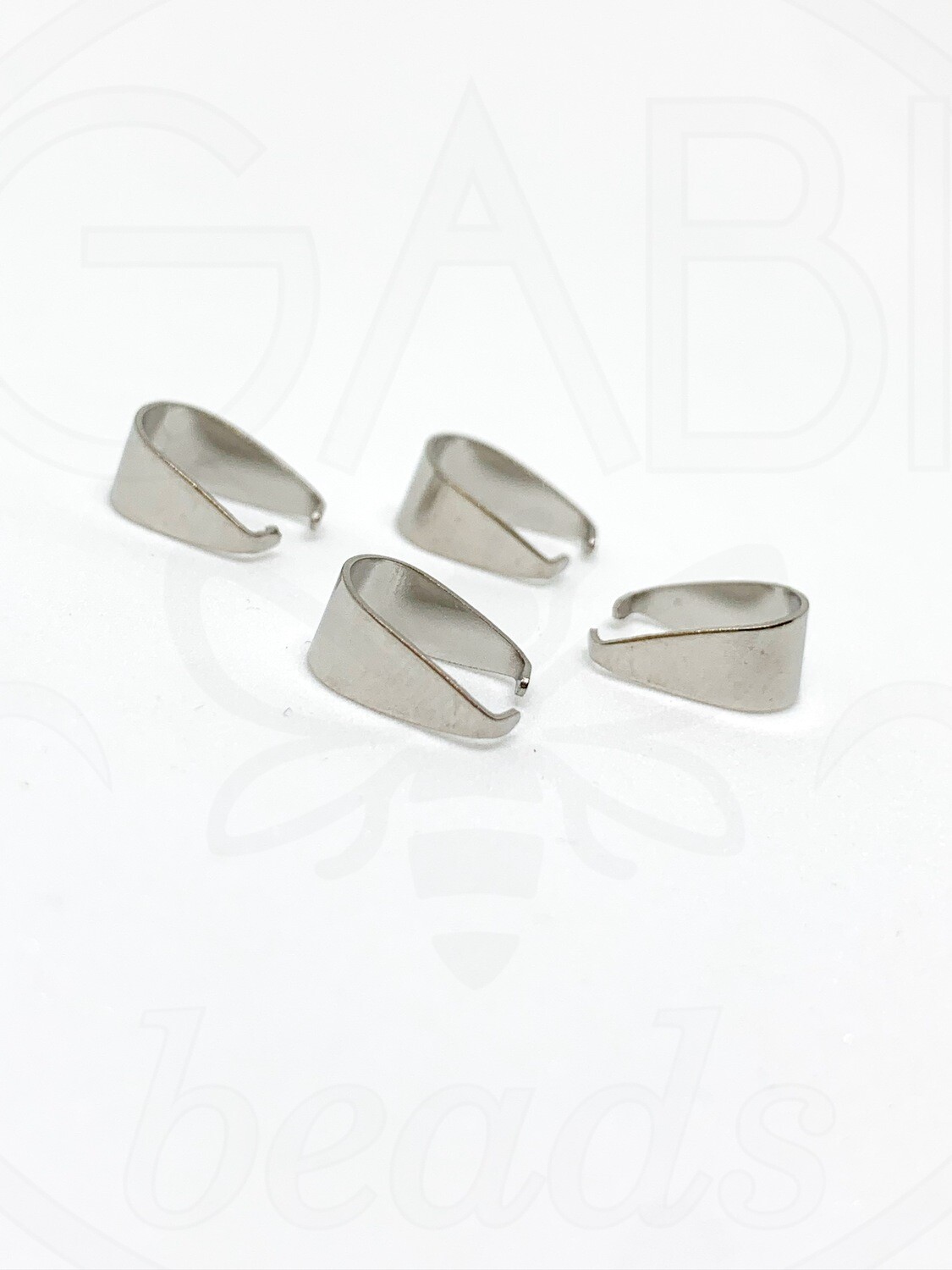 Nerūdijančio plieno detalė pakabukui, plieno spalvos, 5x9mm, 4vnt