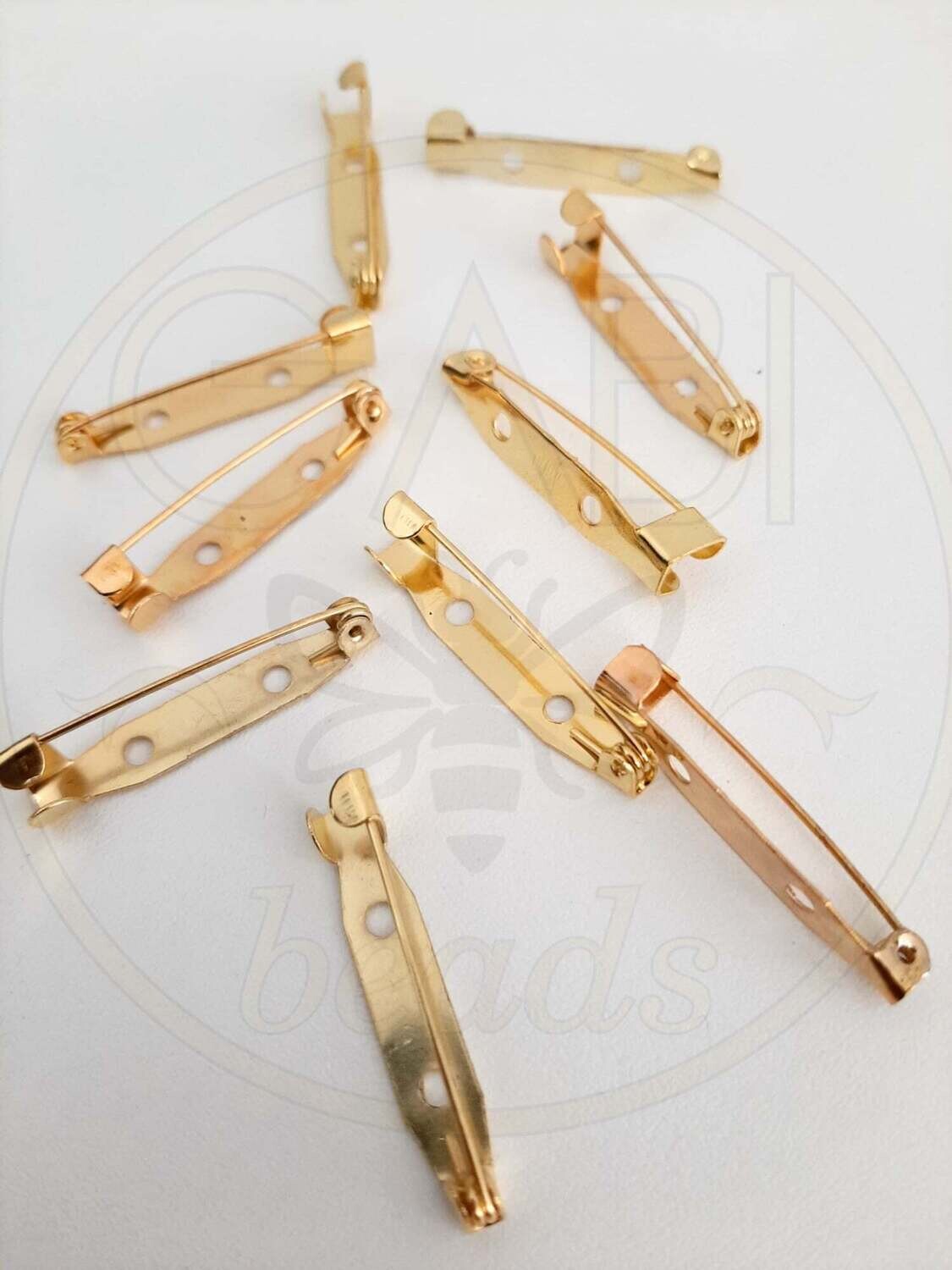 Detalės sagėms, aukso spalvos, 30x6mm, 14vnt