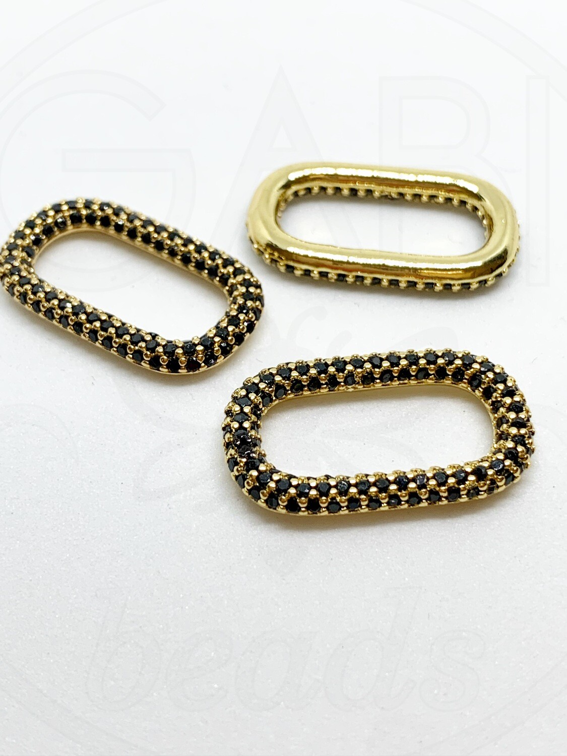 Nerūdijančio plieno pakabukas su cirkonio akutėmis, juodos, aukso spalvos, 25x15mm , 1 vnt