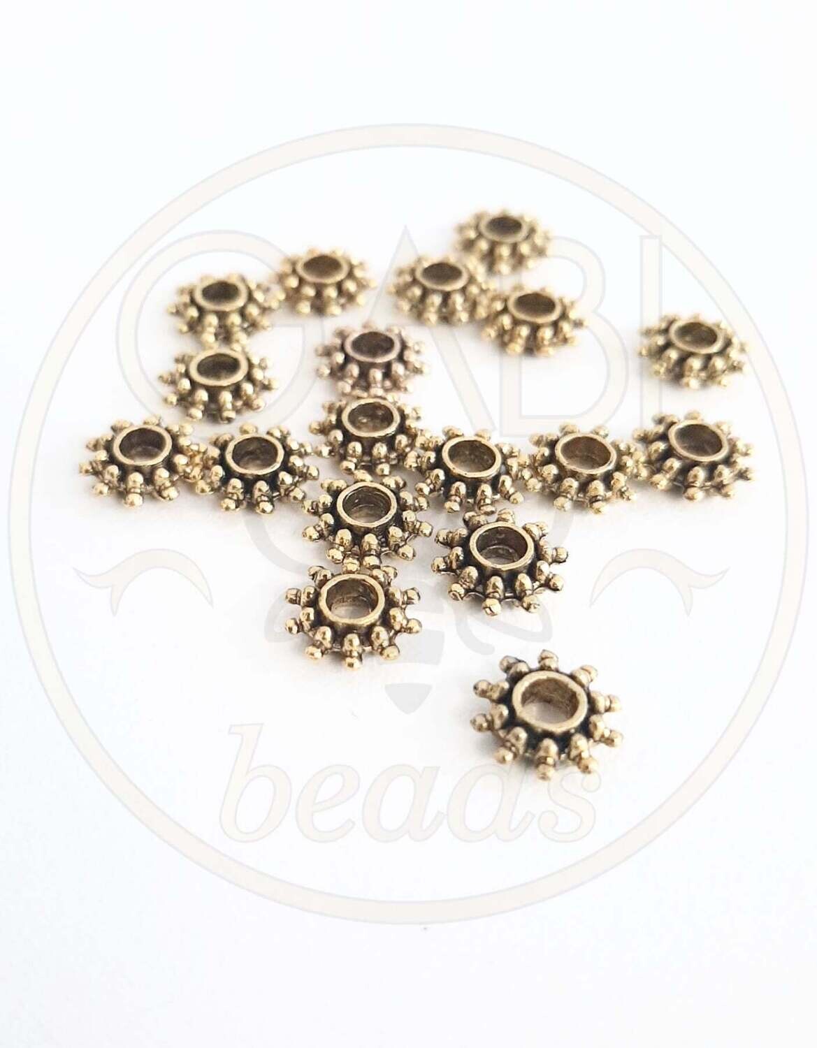Intarpai, aukso spalvos, 9x3mm, 35vnt