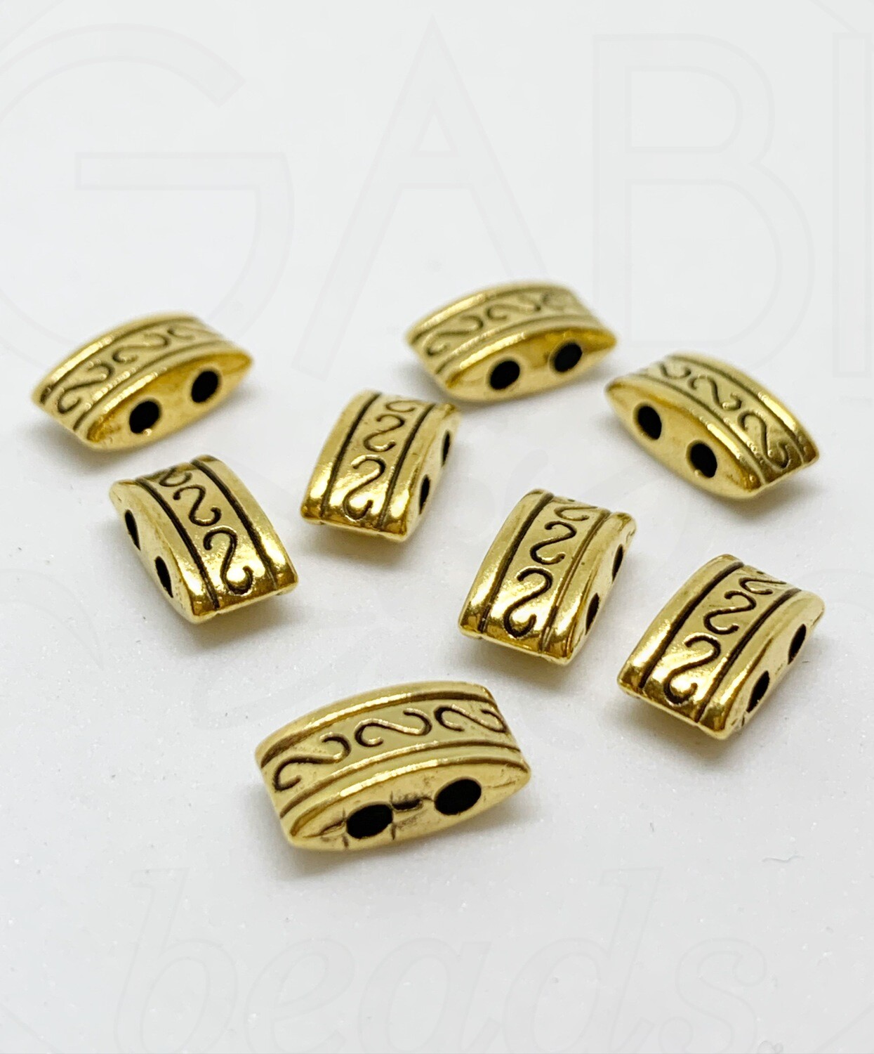 Intarpai, aukso spalvos, 10x5x4mm, 15vnt