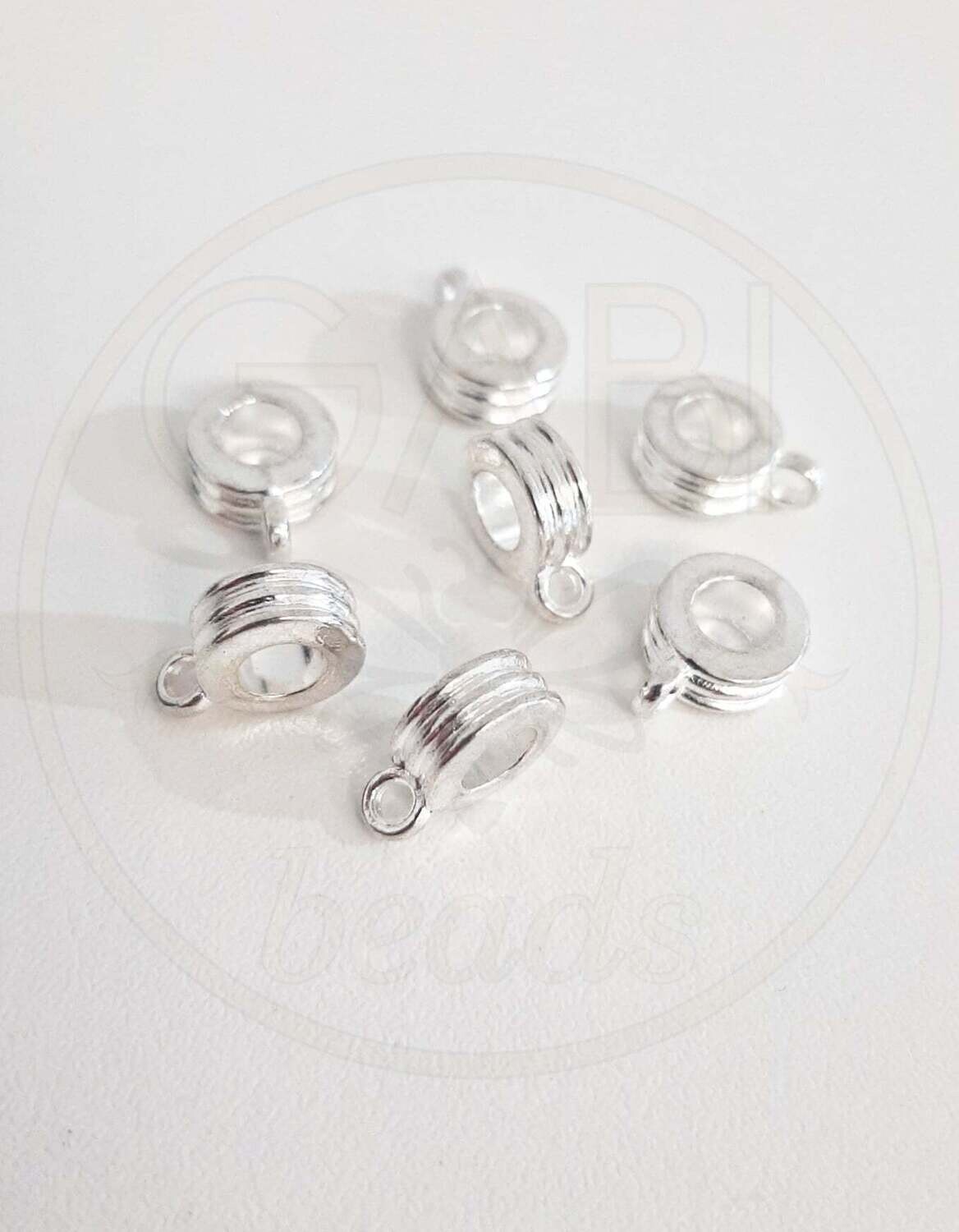 Intarpai,  sidabro spalvos, 4x12mm, 14vnt