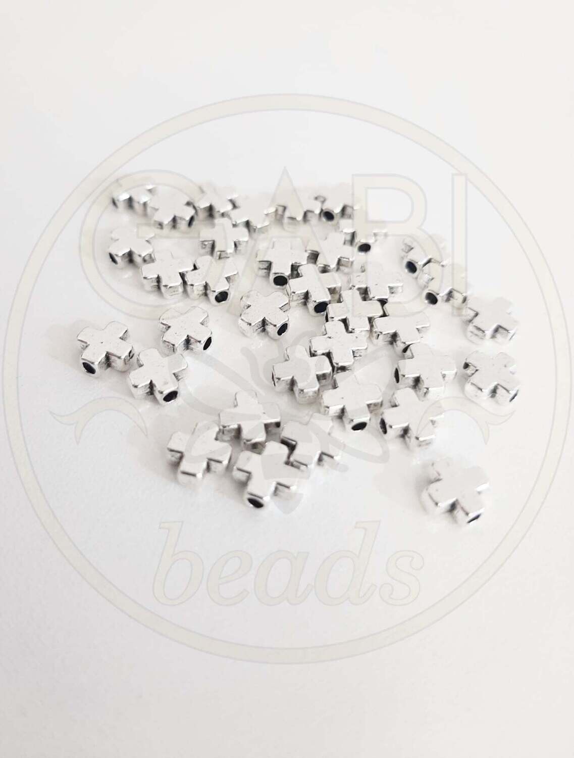 Intarpai,  sidabro spalvos, 6x3mm, 35vnt