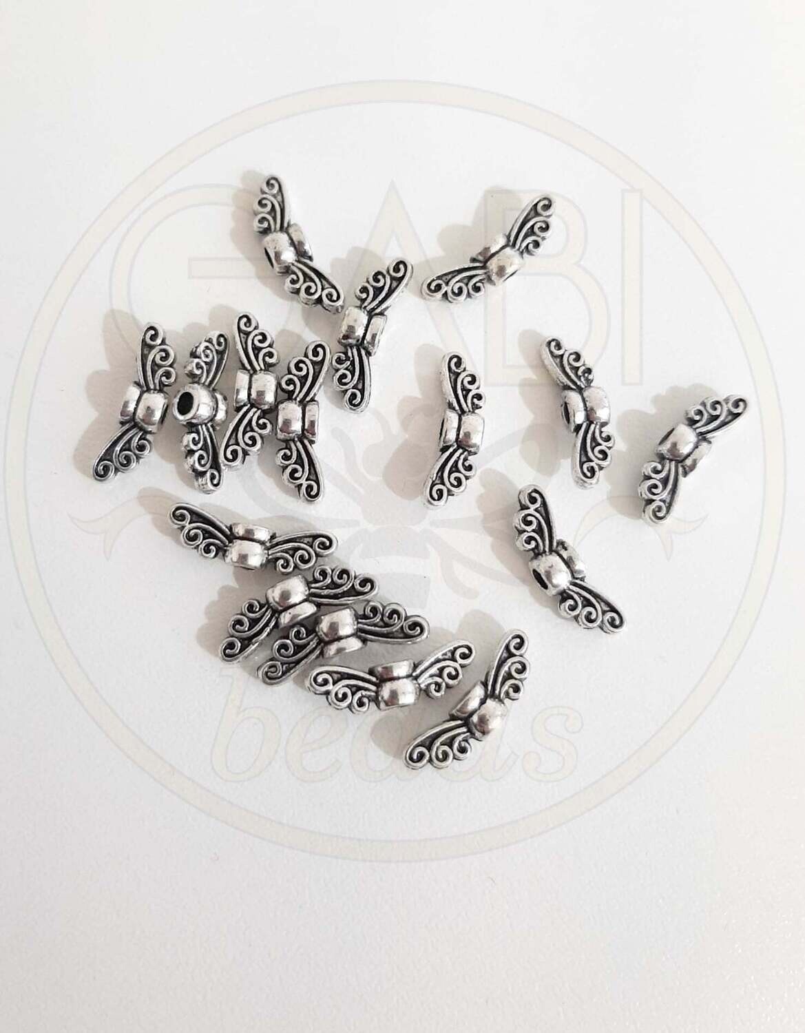 Intarpai, plieno spalvos, 14x4mm, 16vnt