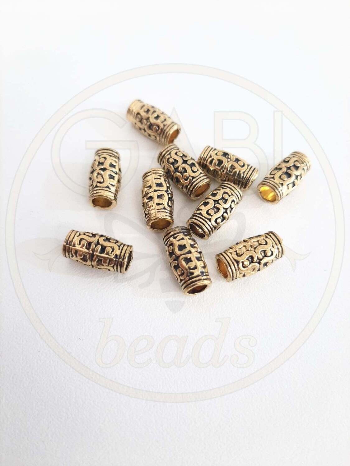 Intarpai, aukso spalvos, 7x12mm, 6vnt
