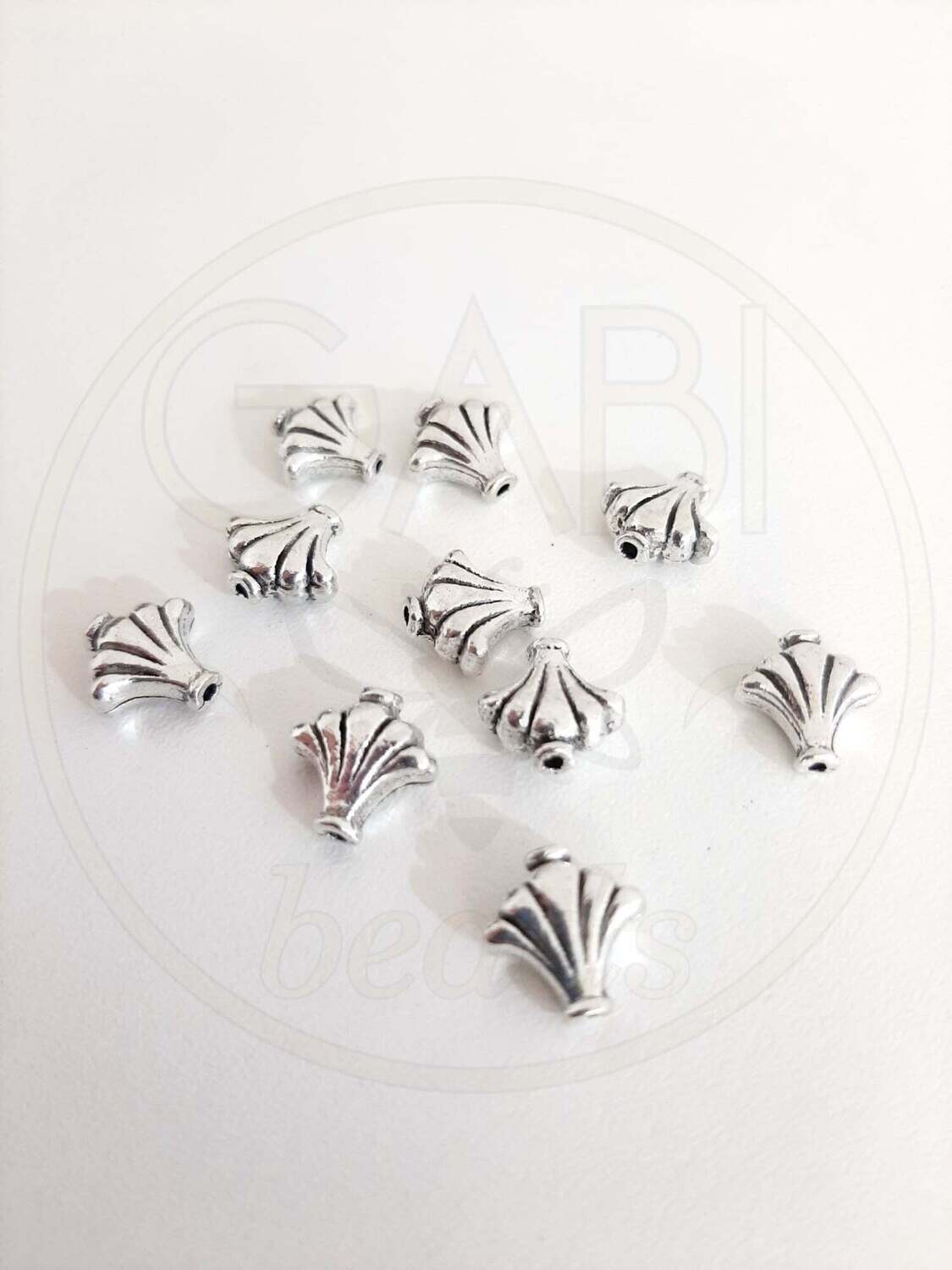 Intarpai, sidabro spalvos, 10x10mm, 10vnt