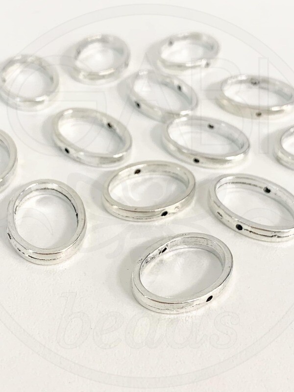 Intarpai, sidabro spalvos, 19x14,5x3mm, 6vnt