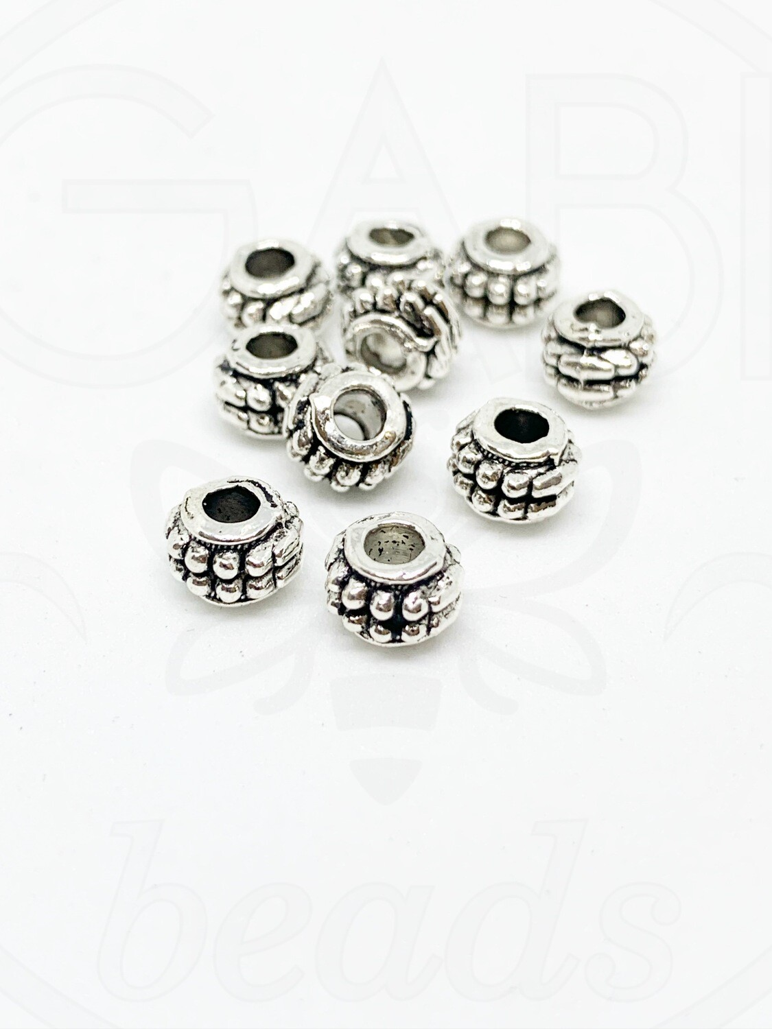 Intarpai, sidabro spalvos, 5x6mm, 12vnt