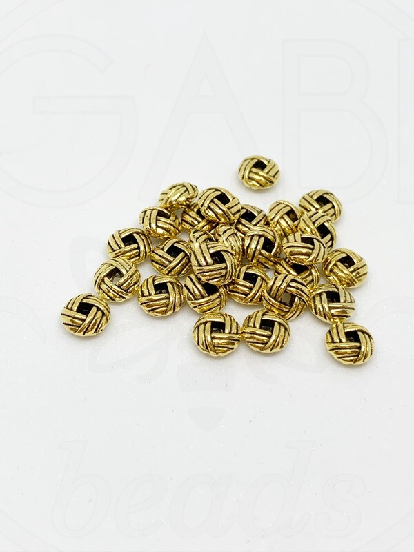 Intarpai, aukso spalvos, 6x3,2mm, 30vnt