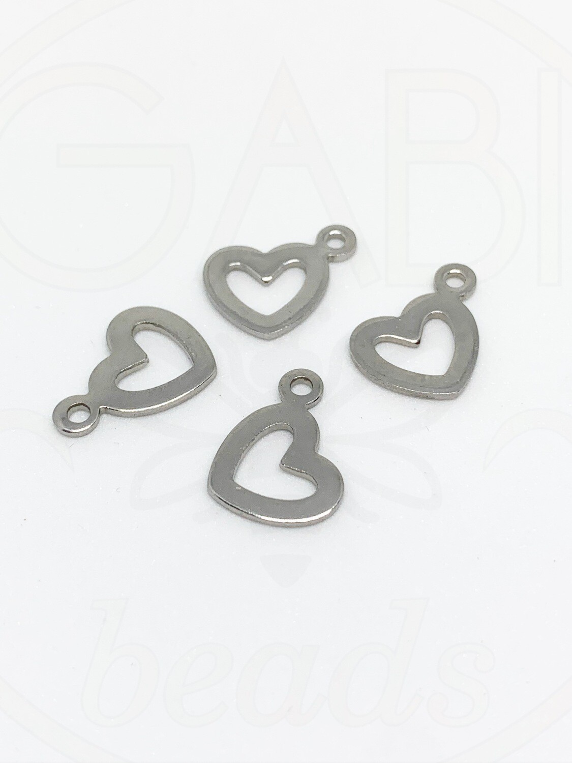 Nerūdijančio plieno pakabukas, plieno spalvos, 14.5x10.5x0.7mm, 3vnt