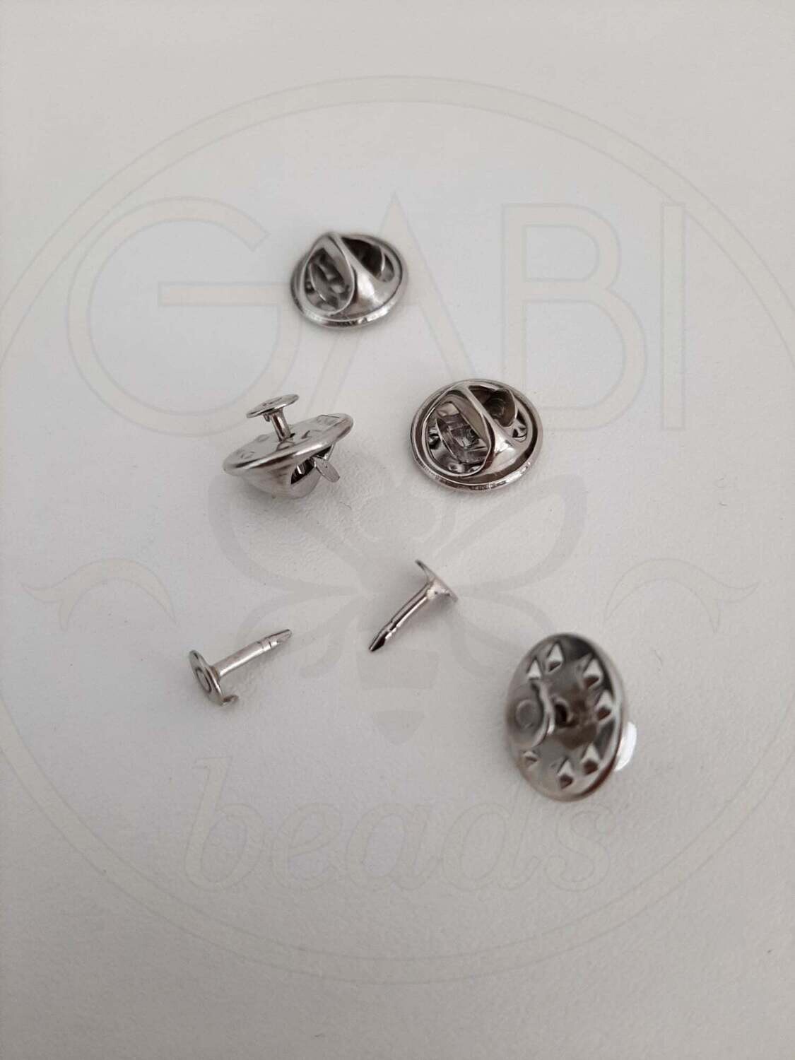 Detalės sagėms, sidabro spalvos, 5mm, 8vnt