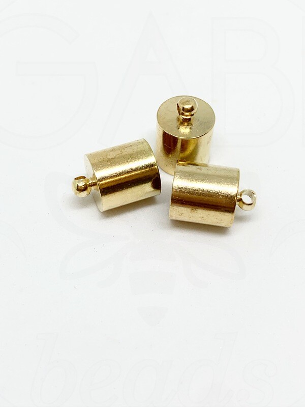 Kepurėlės, įklijuojamos, aukso spalvos, 10x14mm, (vidaus skersmuo 9mm), 6vnt