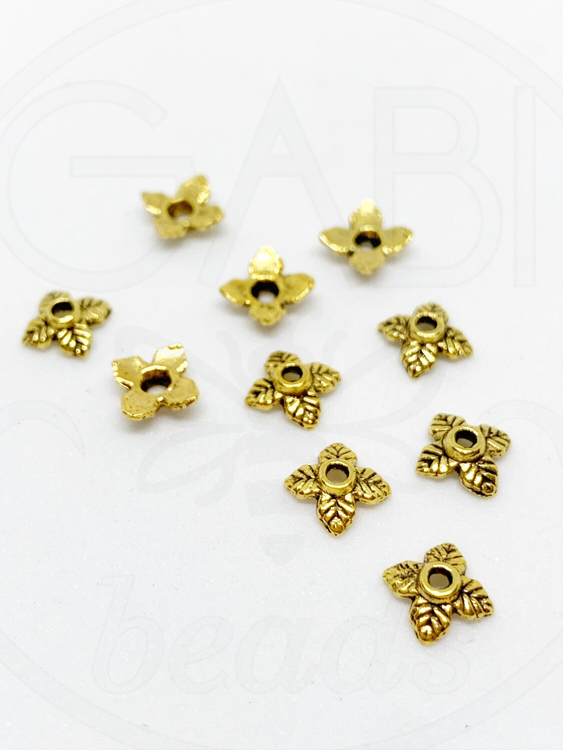 Kepurėlės, perveriamos, aukso spalvos, 8x2mm, 50vnt