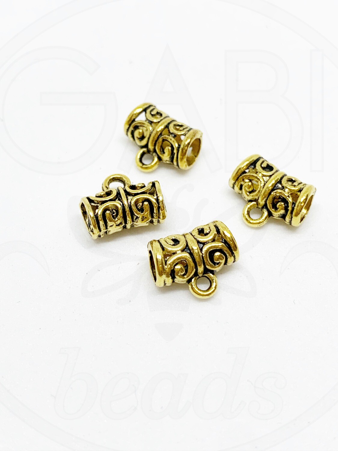 Intarpai,  aukso spalvos, 12x9x5mm, 10vnt