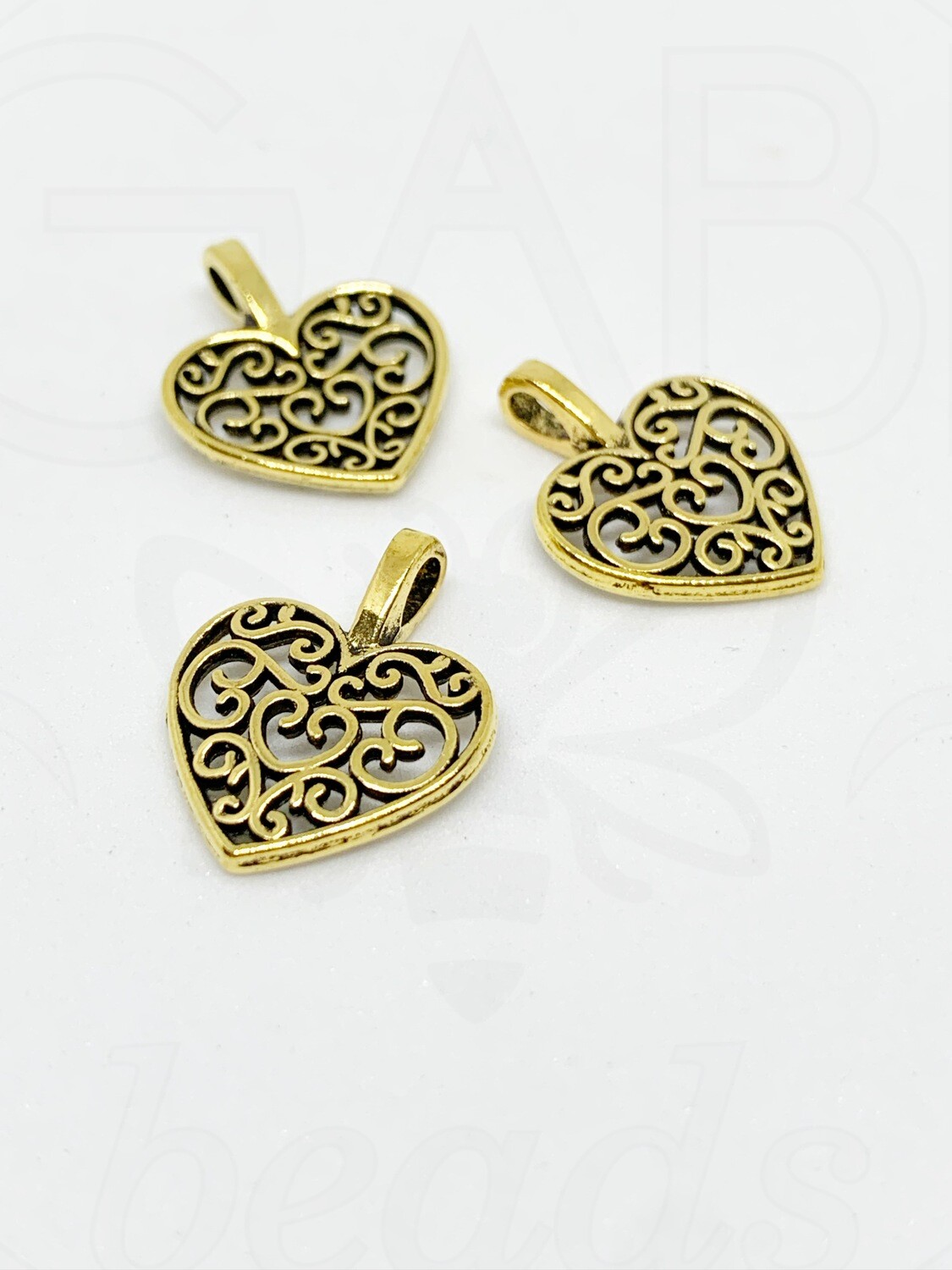 Pakabukas, aukso spalvos 14x18x4mm 3vnt