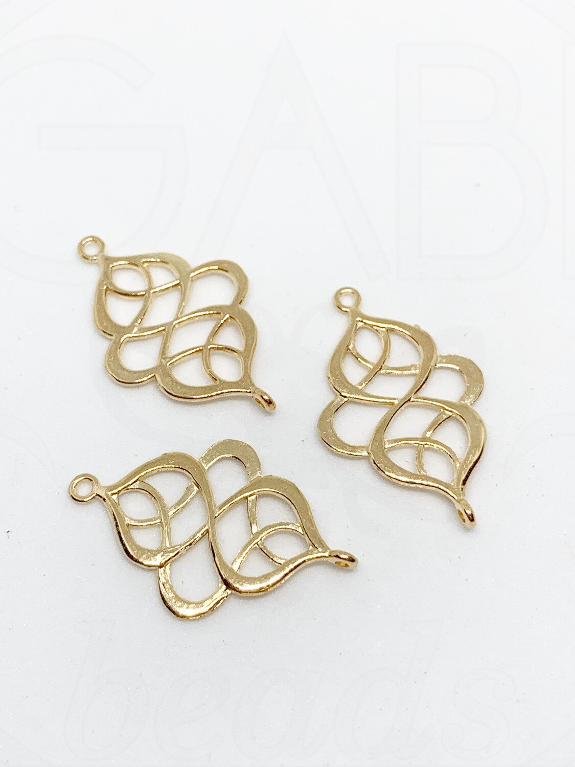 Pakabukas, Rose gold spalvos 27x17x3mm 4vnt
