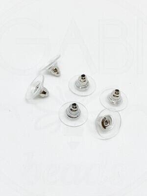 Nerūdijančio plieno auskarų užsegimai, plieno spalvos, 11x6mm, 8vnt