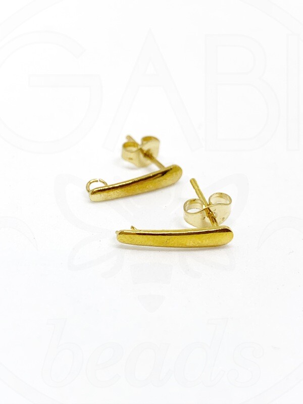 Nerūdijančio plieno auskarai, aukso spalvos 3x15mm, 1 pora